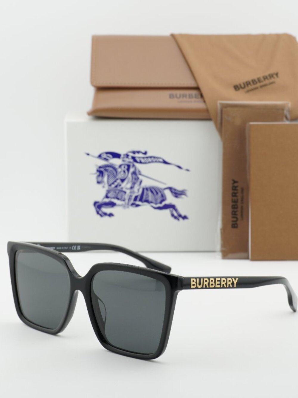 Burberry BE4411D 300187 Square Sunglasses - Black/ Dark Grey